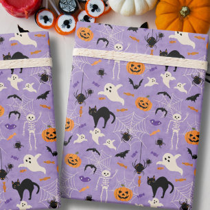 Spooky One First Halloween Kids Birthday Purple Wrapping Paper