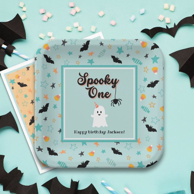Spooky One Gender Neutral Halloween 2nd Birthday Paper Plate (Creator Uploaded)