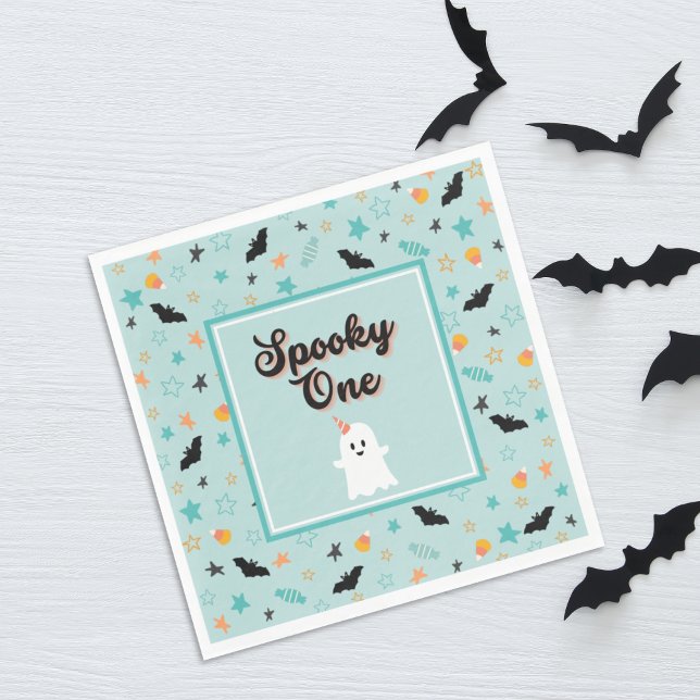 Spooky One Gender Neutral Halloween First Birthday Napkin (Creator Uploaded)
