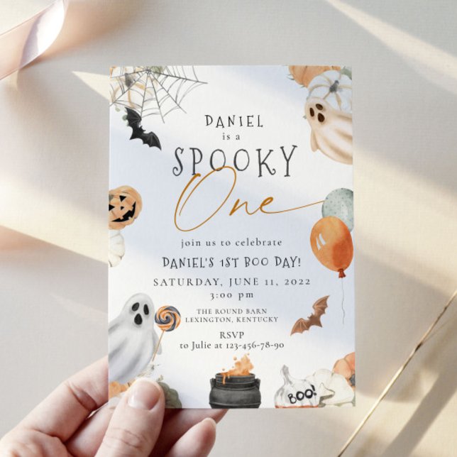 Spooky One Ghost 1st Birthday Halloween Invitation (Creator Uploaded)