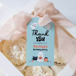 Spooky One Ghost Boy 1st Birthday Party Favour Tag