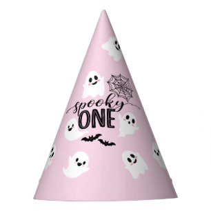 Spooky One Ghost Pink Halloween Party Hat