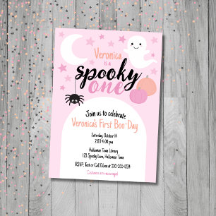 Spooky One Girl First Birthday Invitation