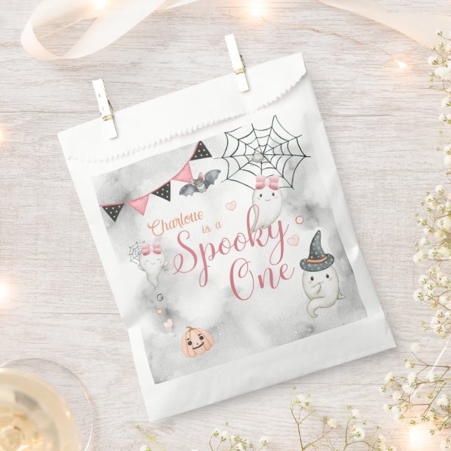 Spooky One Girl Halloween 1st Birthday  Favour Bags (Clipped)