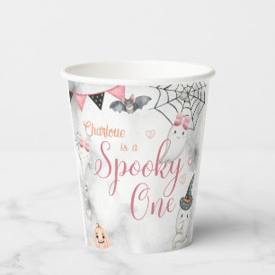 Spooky One Girl Halloween 1st Birthday Paper Cups
