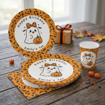 Spooky One Girl Halloween Birthday Paper Napkins