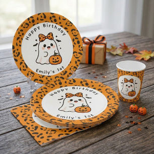 Spooky One Girl Halloween Birthday Paper Napkins Plate