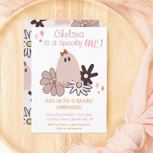 Spooky One Girls First Birthday  Invitation