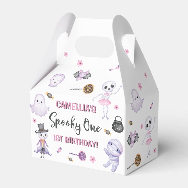 Spooky One Girls Halloween 1st Birthday  Favour Box (Front Side)