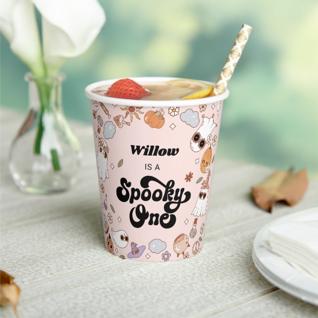 Spooky One Groovy Halloween 1st Birthday  Paper Cups (Insitu)