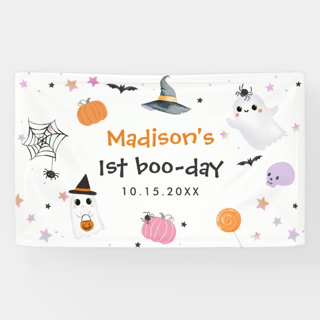 Spooky One Halloween 1st Birthday Banner (Horizontal)
