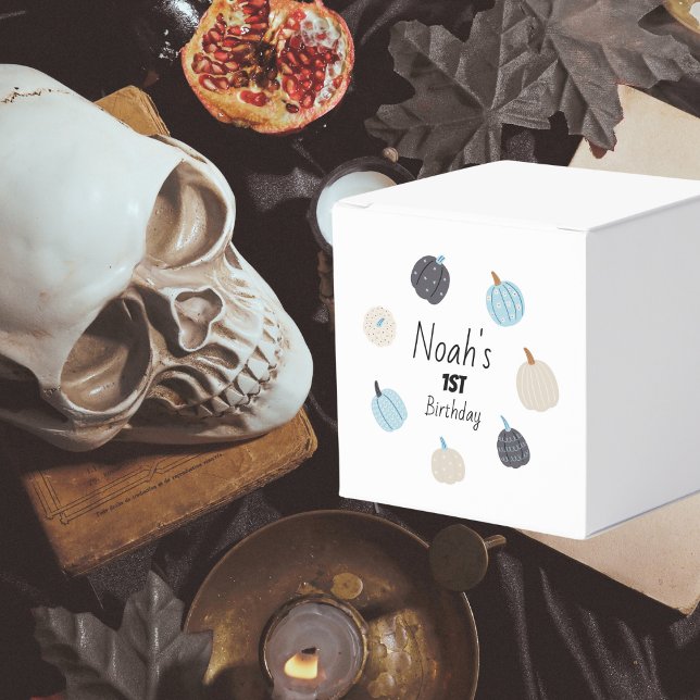 Spooky One | Halloween 1st Birthday | Blue Pumpkin Favour Box (Creator Uploaded)