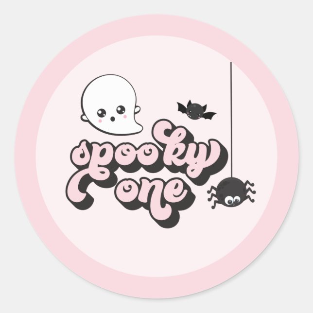 Spooky One Halloween 1st Birthday Classic Round Sticker (Front)