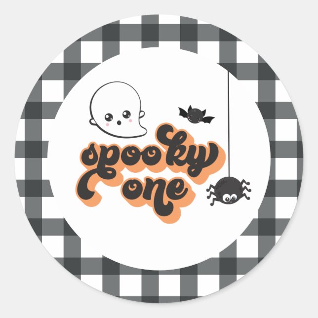 Spooky One Halloween 1st Birthday Classic Round Sticker (Front)