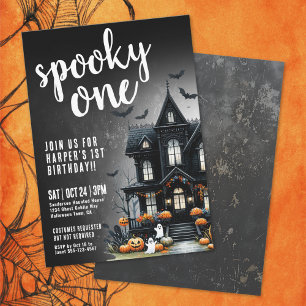 Spooky One Halloween 1st Birthday Invitation