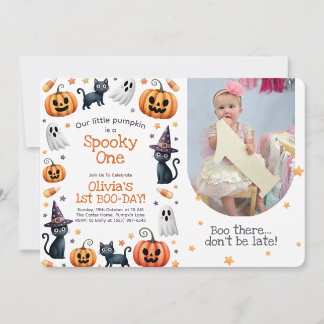 Spooky One Halloween 1st birthday invitation (Front)