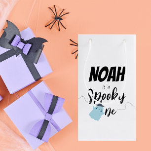 Spooky One   Halloween 1st Birthday   Minimal Blue Small Gift Bag