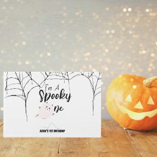 Spooky One   Halloween 1st Birthday   Minimal Pink Guest Book