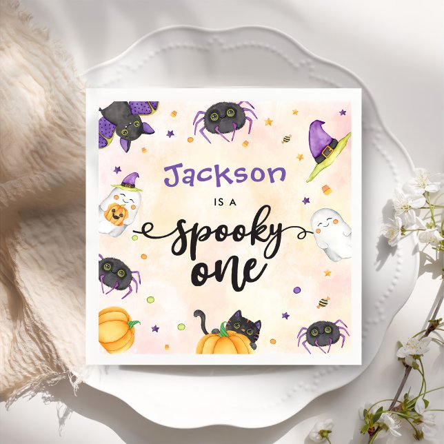 Spooky One Halloween 1st Birthday Napkin (Creator Uploaded)