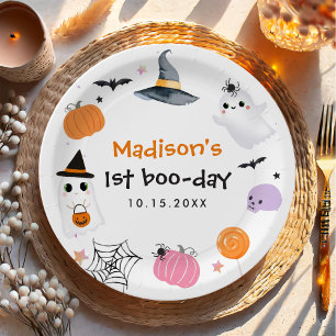 Spooky One Halloween 1st Birthday Paper Plate