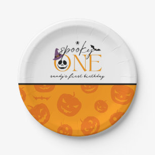 Spooky One Halloween 1st birthday  Paper Plate