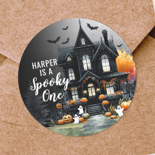 Spooky One Halloween 1st Birthday Party Classic Round Sticker