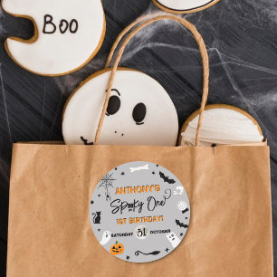 Spooky One! Halloween 1st Birthday Party Classic Round Sticker