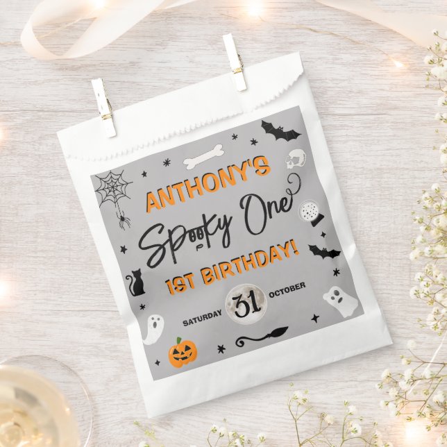 Spooky One! Halloween 1st Birthday Party Favour Bags (Clipped)