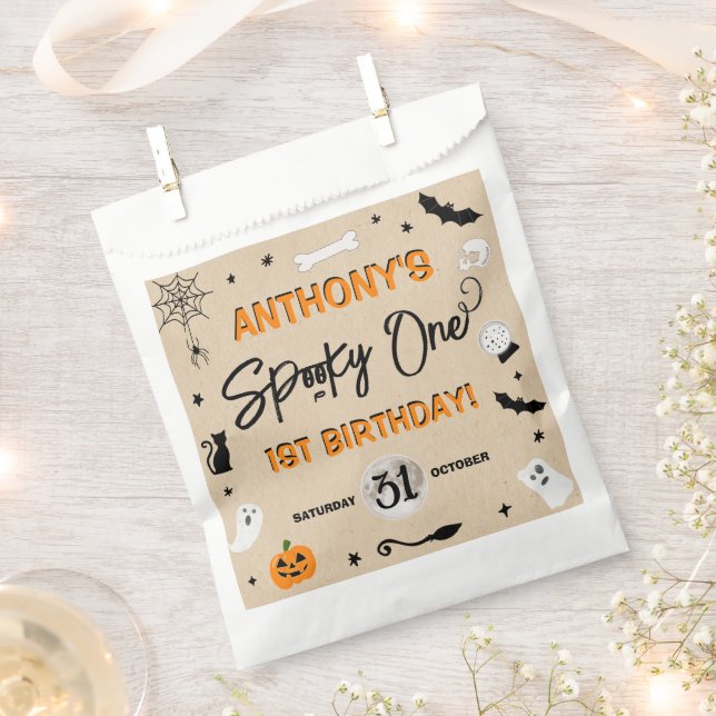 Spooky One! Halloween 1st Birthday Party Favour Bags (Clipped)