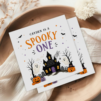 Spooky One Halloween 1st Birthday Party Napkin