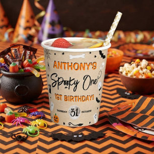 Spooky One! Halloween 1st Birthday Party Paper Cups