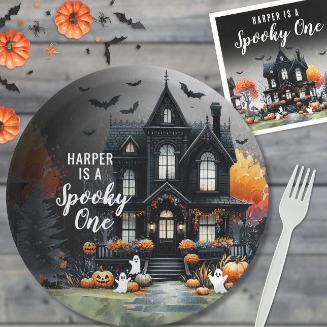 Spooky One Halloween 1st Birthday Party Paper Plate (Spooky One Halloween 1st Birthday Party Paper Plates )