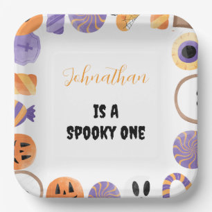 "Spooky One" Halloween 1st Birthday Party Plates