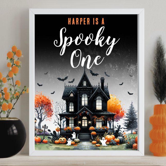Spooky One Halloween 1st Birthday Party Sign (Spooky One Halloween 1st Birthday Party Sign)