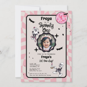 Spooky One Halloween 1st Birthday Photo Invitation