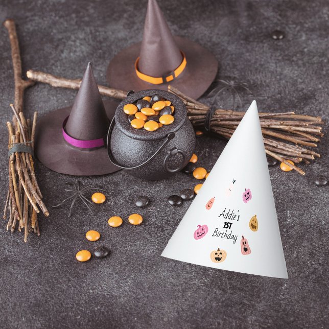 Spooky One | Halloween 1st Birthday | Pink Pumpkin Party Hat (Creator Uploaded)