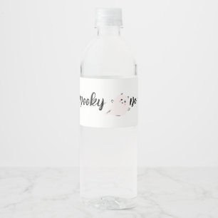 Spooky One Halloween 1st Birthday Pink Pumpkin Water Bottle Label