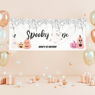 Spooky One Halloween 1st Birthday Spooky Pink Banner