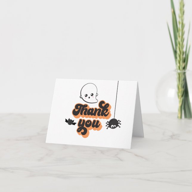 Spooky One Halloween 1st Birthday Thank You Card (Front)