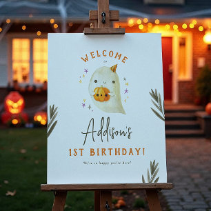 Spooky One Halloween 1st Birthday Welcome Sign