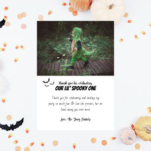 Spooky One   Halloween 1st Birthday   WITH PHOTO Thank You Card