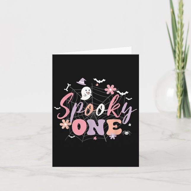 Spooky One Halloween Birthday For Baby Girl Or Boy Card (Front)