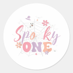 Spooky One Halloween Birthday For Baby Girl Or Boy Classic Round Sticker