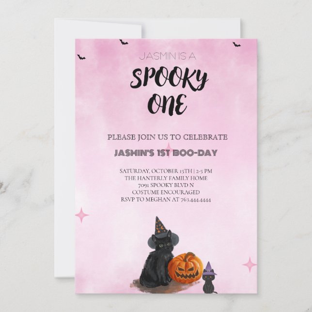 Spooky One Halloween Birthday Invitation (Front)