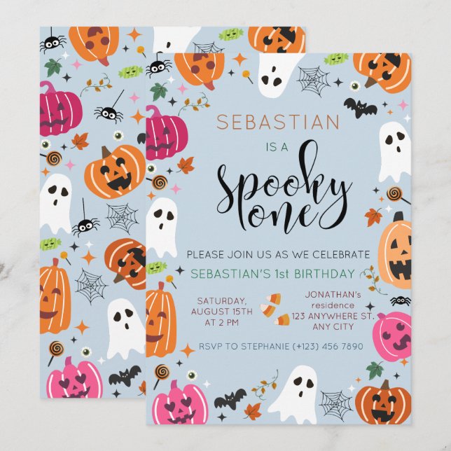 Spooky One Halloween Birthday Invitation (Front/Back)