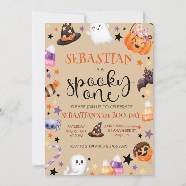 Spooky One Halloween Birthday  Invitation (Front)