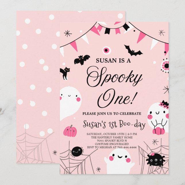 Spooky One Halloween Birthday Invitation (Front/Back)