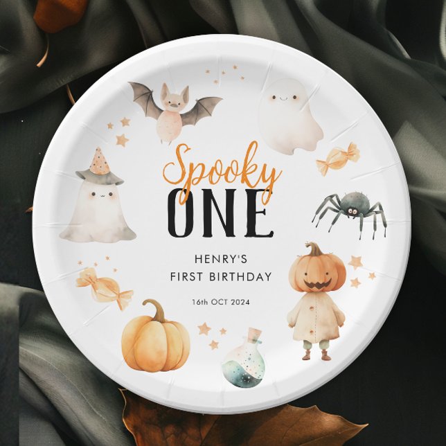 Spooky One Halloween Birthday Paper Plate (Creator Uploaded)