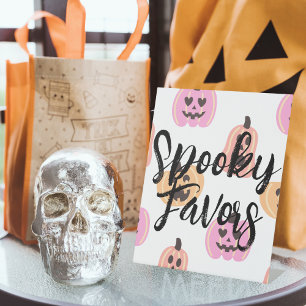 Spooky One Halloween Birthday Pink Favours Pedestal Sign