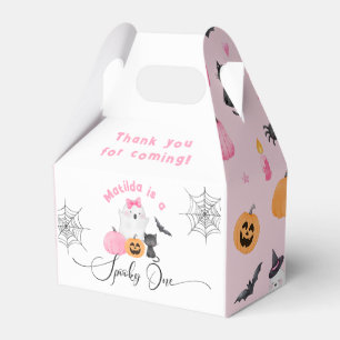Spooky One Halloween birthday pink pumpkins Favour Box